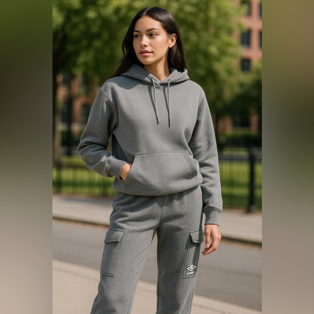 Umbro Cargo Sweatpants‎ Gray Small Fleece Lined Jogger Lounge Pants